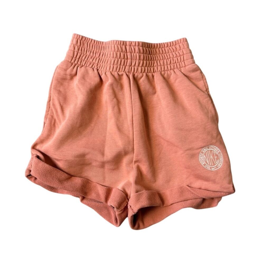 Nike Sweat Shorts High Rise Retro Style Coral XS